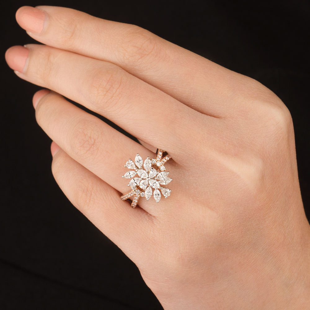 18K Two Tone Gold Diamond Ring - 1.454ct VS-SI-FG