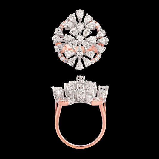 18K Two Tone Gold Diamond Ring - 2.179ct VS-SI-FG