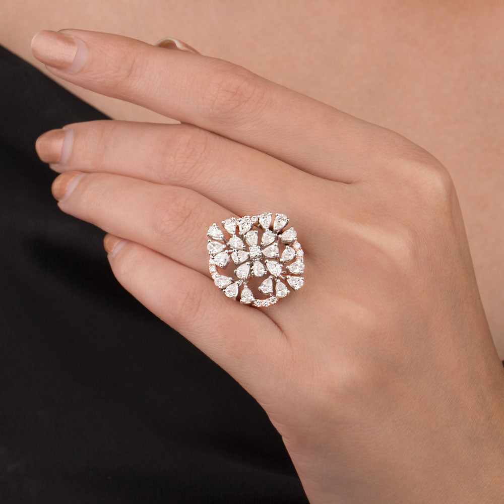 18K Two Tone Gold Diamond Ring - 2.179ct VS-SI-FG