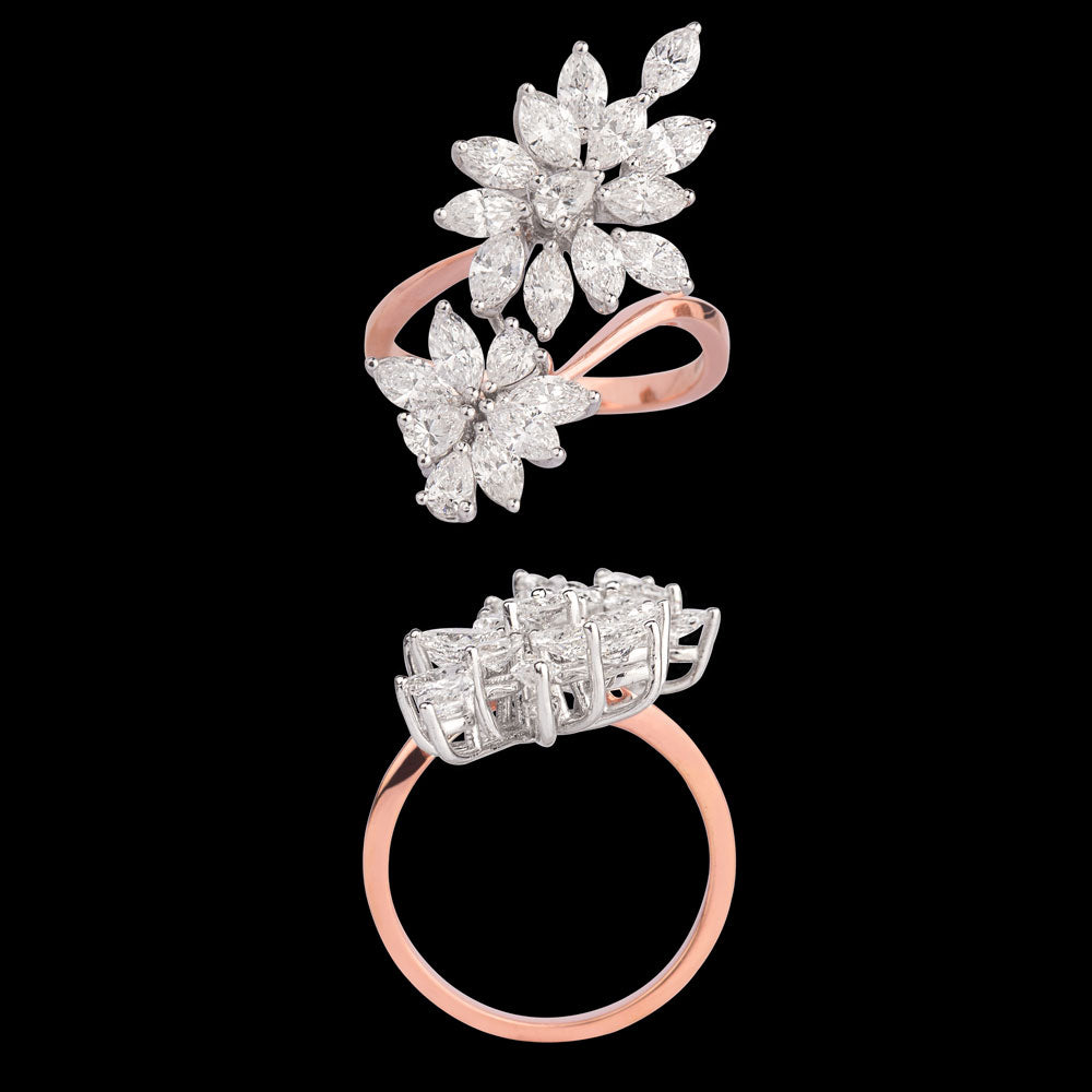 18K Two Tone Gold Diamond Ring - 2.57ct VS-SI-FG