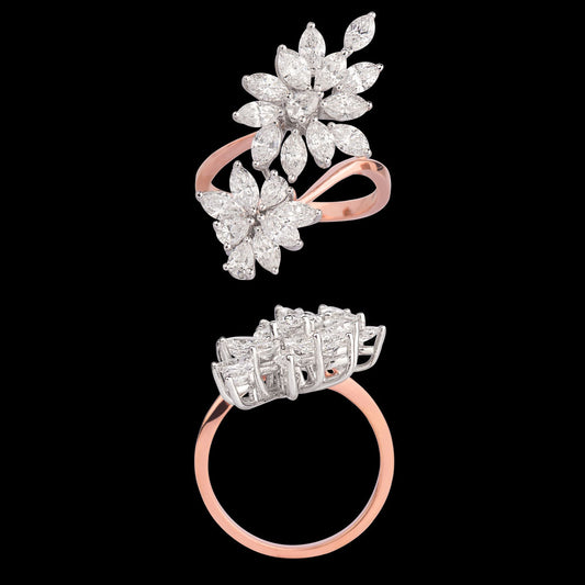 18K Two Tone Gold Diamond Ring - 2.57ct VS-SI-FG