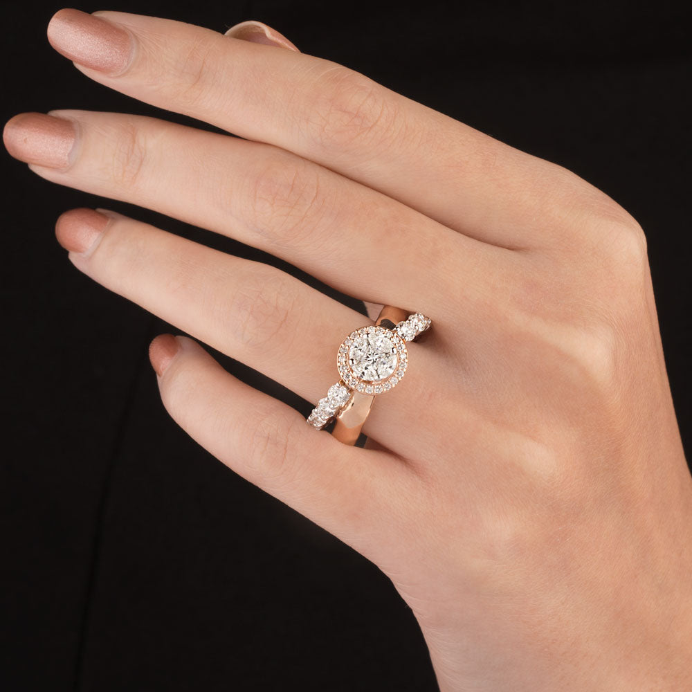 18K Two Tone Gold Diamond Ring - 1.763ct VVS-VS-GHI