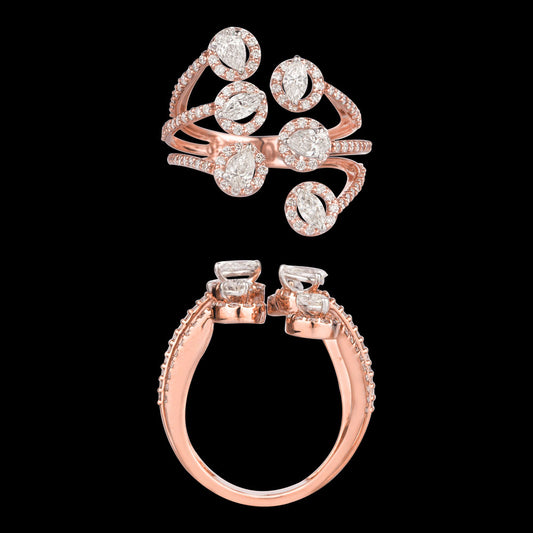 18K Two Tone Gold Diamond Ring - 1.83ct VS-SI-FG
