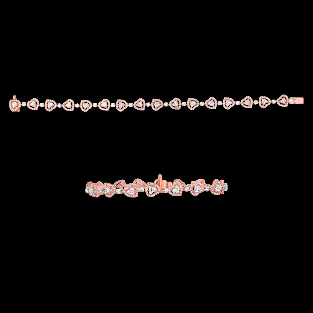 18K Two Tone Gold Diamond Bracelet - 4.506ct VVS-FG
