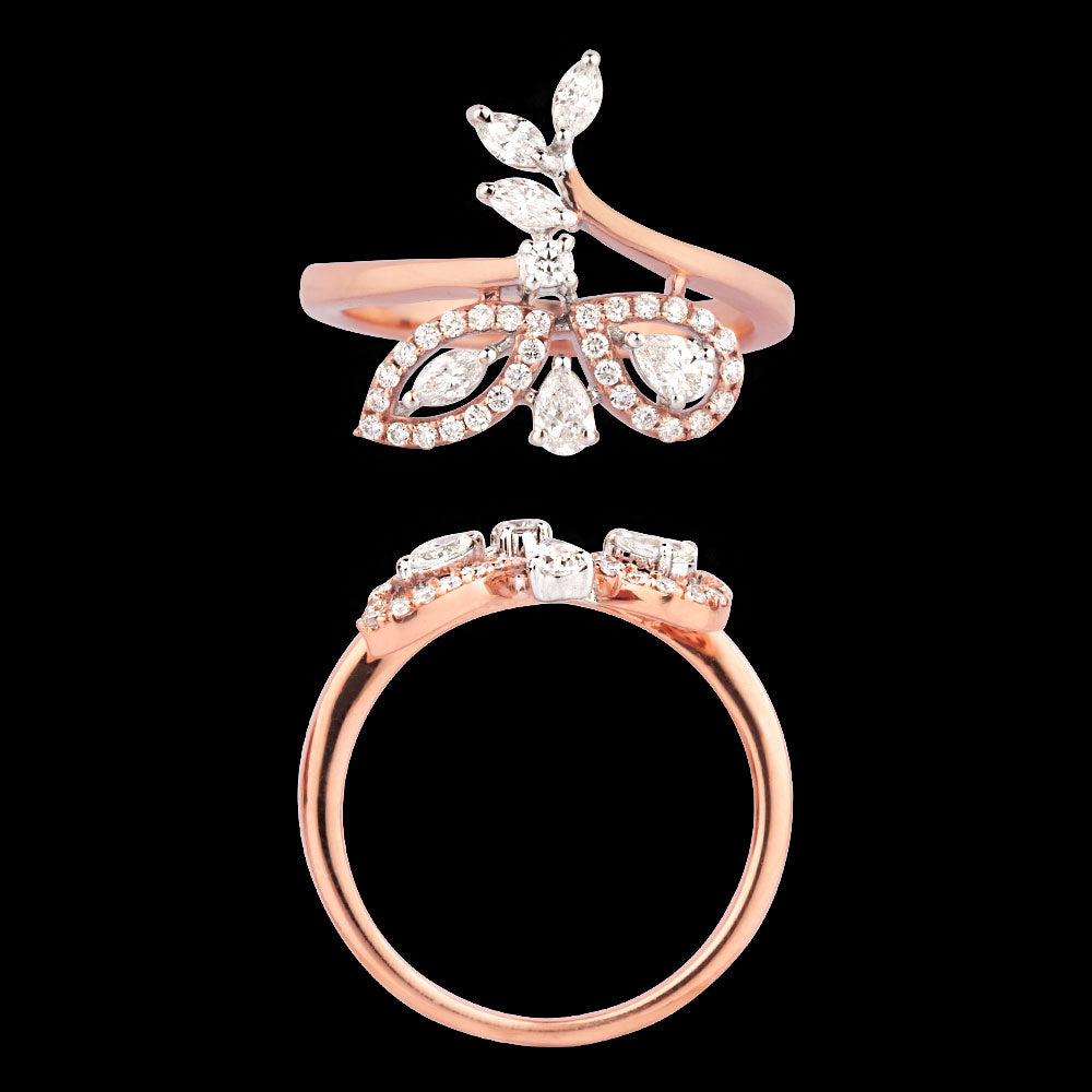 18K Two Tone Gold Diamond Ring - 0.52ct VVS-FG