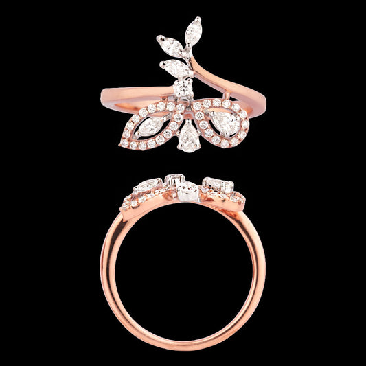 18K Two Tone Gold Diamond Ring - 0.52ct VVS-FG
