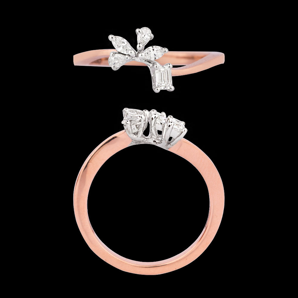 18K Two Tone Gold Diamond Ring - 0.244ct VVS-FG