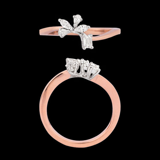 18K Two Tone Gold Diamond Ring - 0.244ct VVS-FG