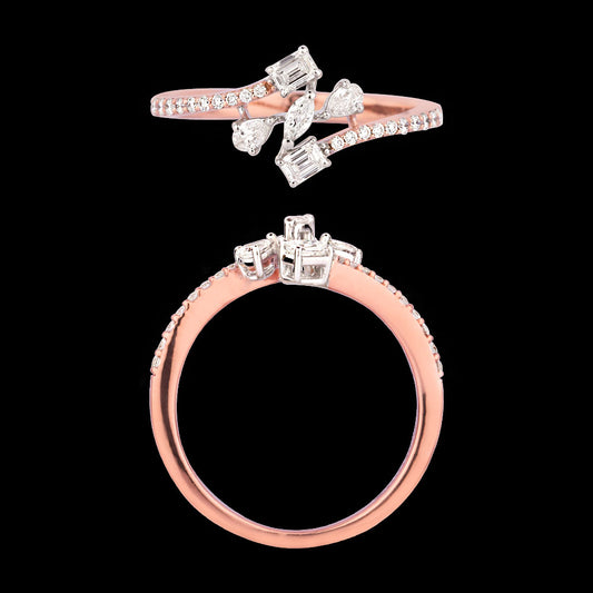 18K Two Tone Gold Diamond Ring - 0.406ct VVS-FG