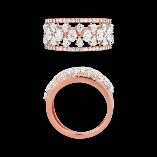 18K Two Tone Gold Diamond Ring - 1.328ct VVS-FG