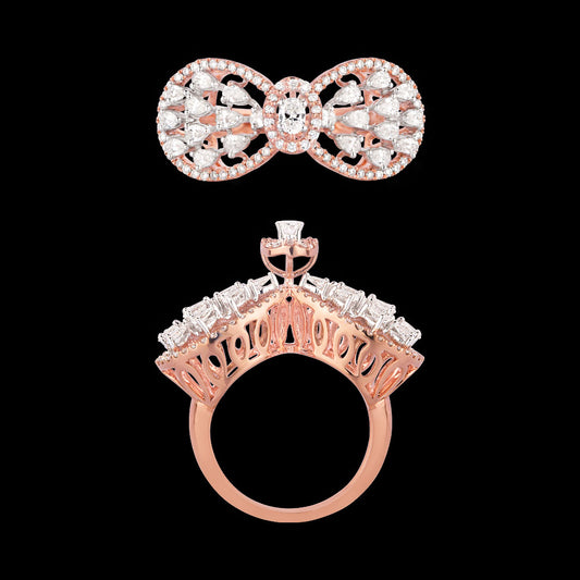 18K Two Tone Gold Diamond Ring - 1.282ct VVS-FG