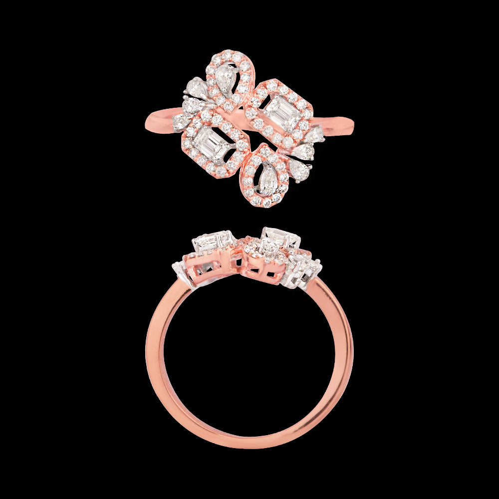 18K Two Tone Gold Diamond Ring - 0.734ct VVS-FG