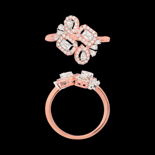 18K Two Tone Gold Diamond Ring - 0.734ct VVS-FG