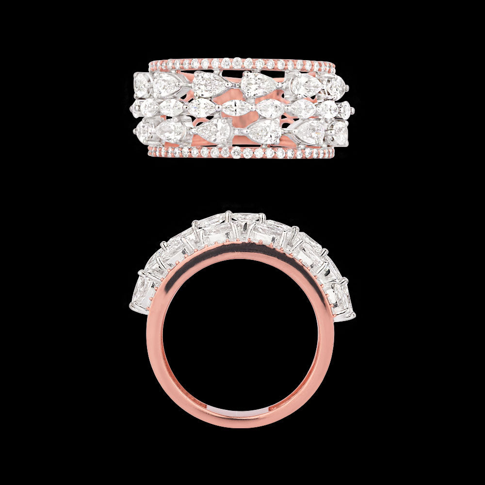 18K Two Tone Gold Diamond Ring - 1.721ct VS-SI-EF