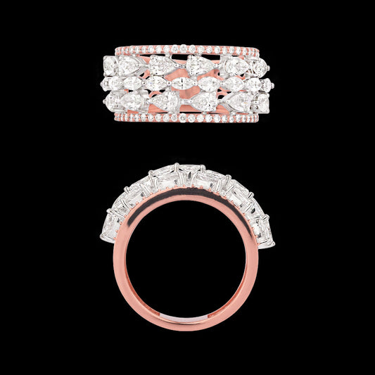 18K Two Tone Gold Diamond Ring - 1.721ct VS-SI-EF