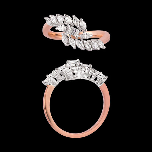 18K Two Tone Gold Diamond Ring - 0.593ct VVS-FG