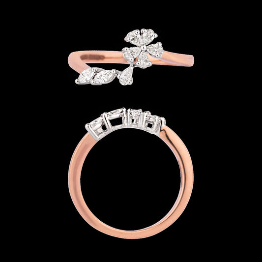 18K Two Tone Gold Diamond Ring - 0.298ct VVS-FG