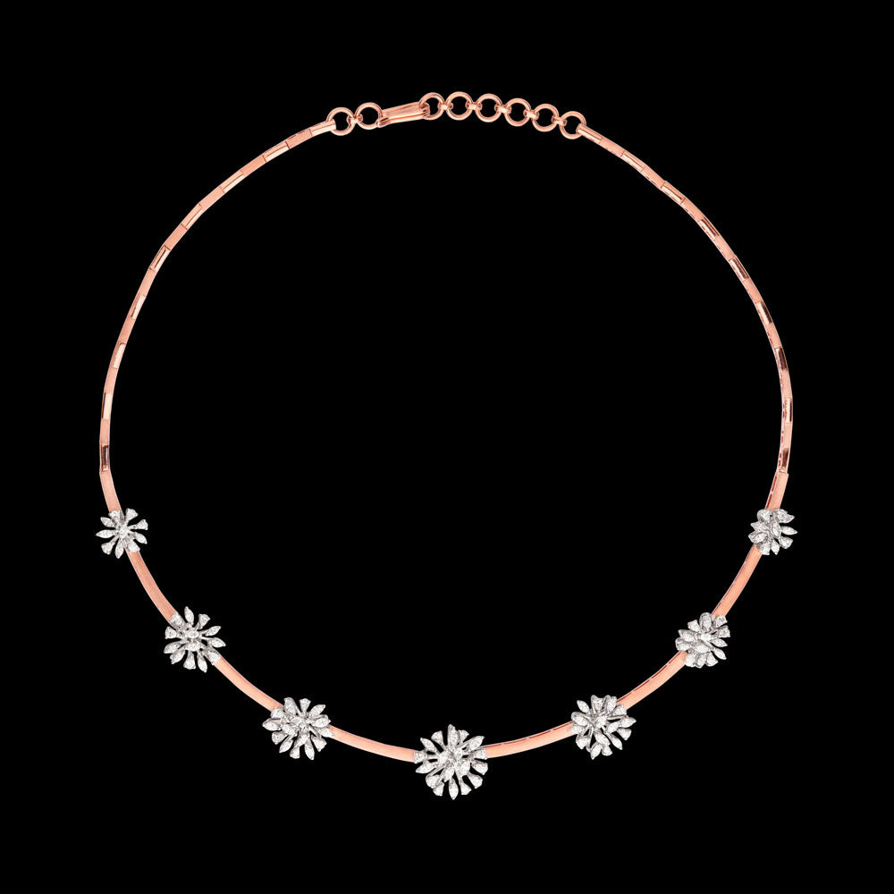 18K Two Tone Gold Diamond Necklace - 2.82ct VVS-EF