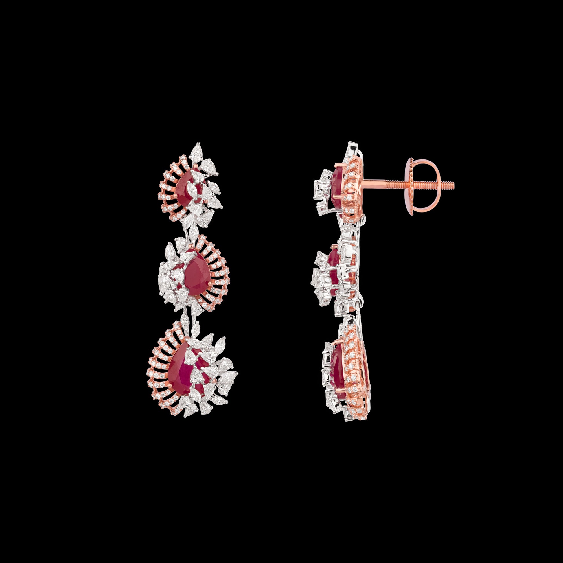 18K Two Tone Gold Diamond Jewellery - 4.28ct VVS-EF with Colour Stones