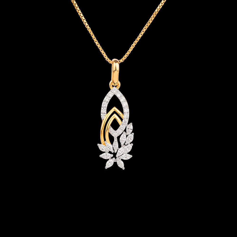18K Two Tone Gold Diamond Pendant - 0.72ct VVS-EF