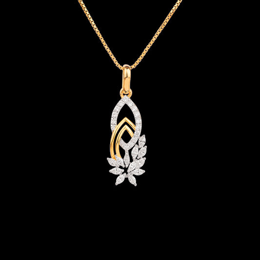 18K Two Tone Gold Diamond Pendant - 0.72ct VVS-EF