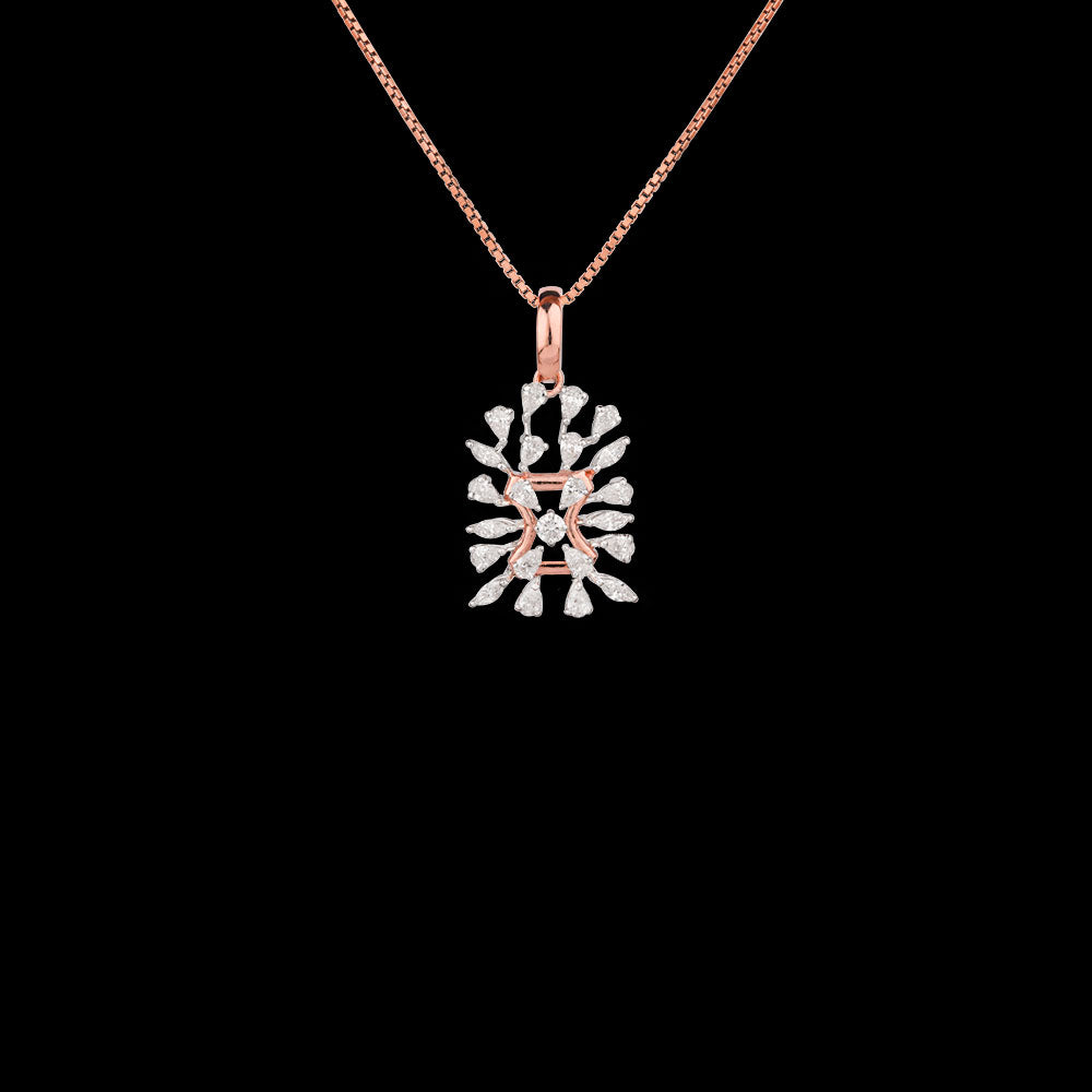 18K Two Tone Gold Diamond Pendant - 0.79ct VVS-EF
