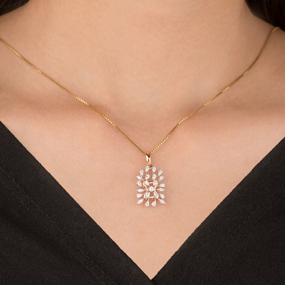 18K Two Tone Gold Diamond Pendant - 0.79ct VVS-EF