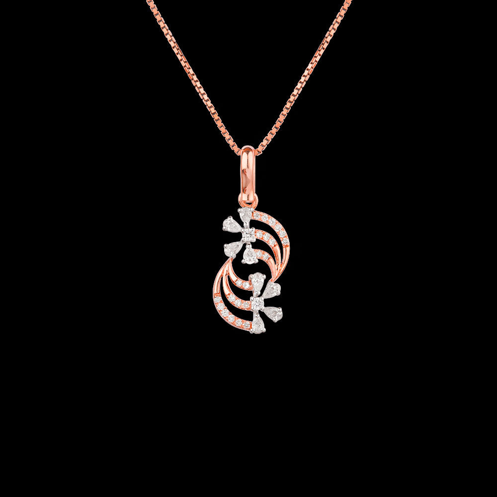 18K Two Tone Gold Diamond Pendant - 0.365ct VVS-VS-EF