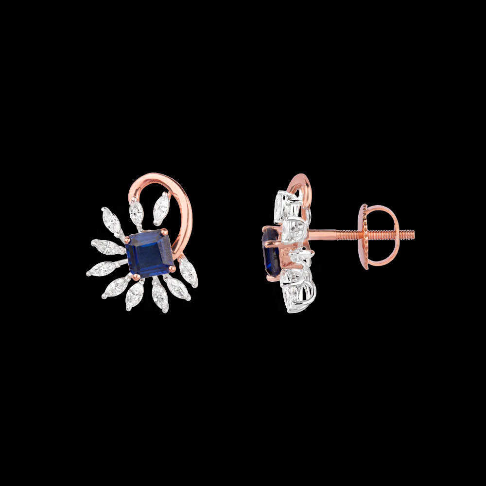 18K Two Tone Gold Diamond Jewellery - 0.64ct VVS-VS-EF with Colour Stones