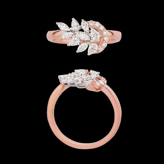 18K Two Tone Gold Diamond Ring - 0.509ct VVS-FG