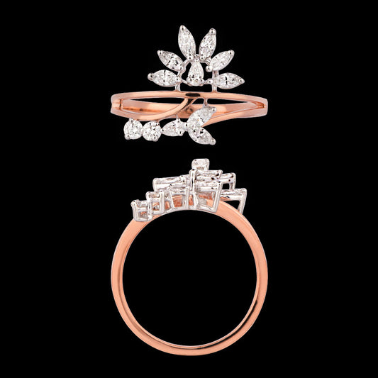 18K Two Tone Gold Diamond Ring - 0.505ct VVS-EF