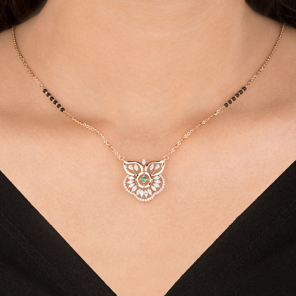18K Rose Gold Diamond Tanmaniya - 0.806ct VVS-EF with Colour Stones