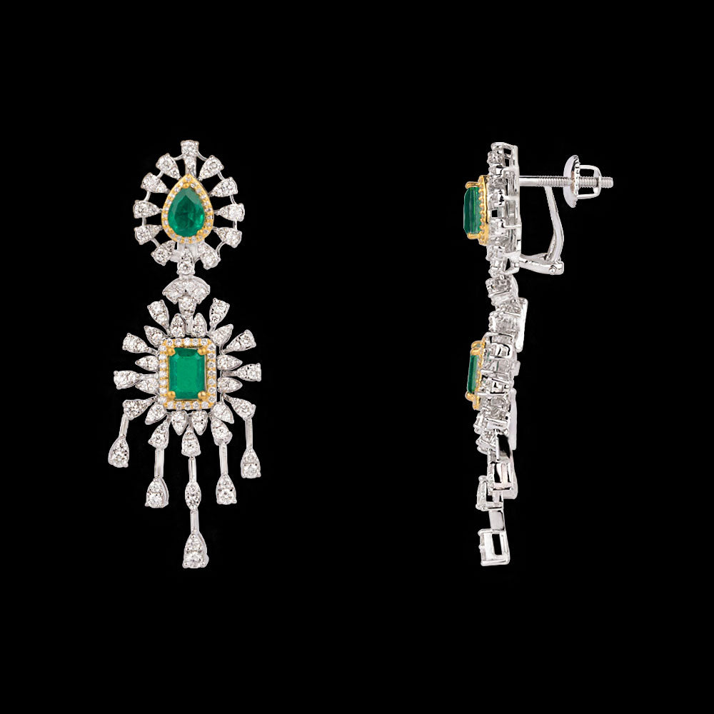 18K Two Tone Gold Diamond Jewellery - 3.22ct VVS-VS-GH with Colour Stones