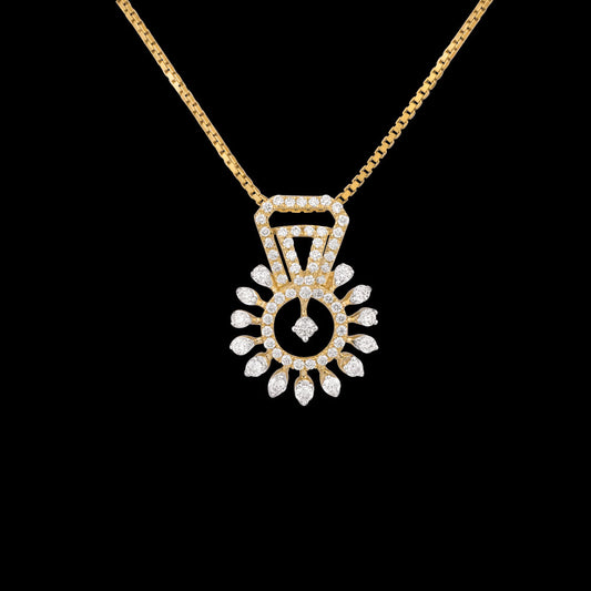 14K Two Tone Gold Diamond Pendant - 0.391ct VVS-VS-HI