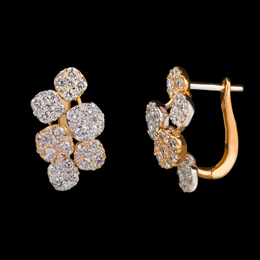 14K Two Tone Gold Diamond Earrings - 1.94ct VVS-VS-GH
