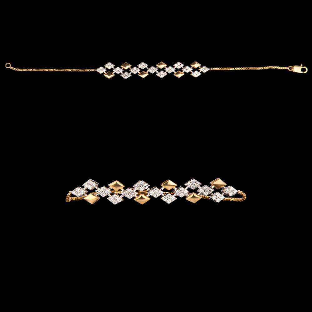 18K Two Tone Gold Diamond Bracelet - 1.09ct VS-HI