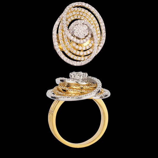 18K Two Tone Gold Diamond Ring - 1.82ct VVS-VS-GH