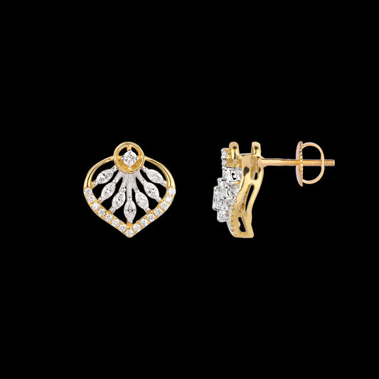 18K Two Tone Gold Diamond Earrings - 0.507ct VVS-EF