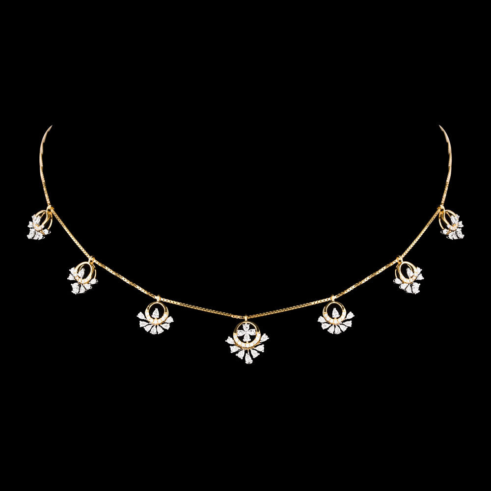 18K Two Tone Gold Diamond Necklace - 1.679ct VVS-EF