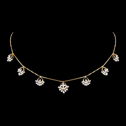 18K Two Tone Gold Diamond Necklace - 1.679ct VVS-EF