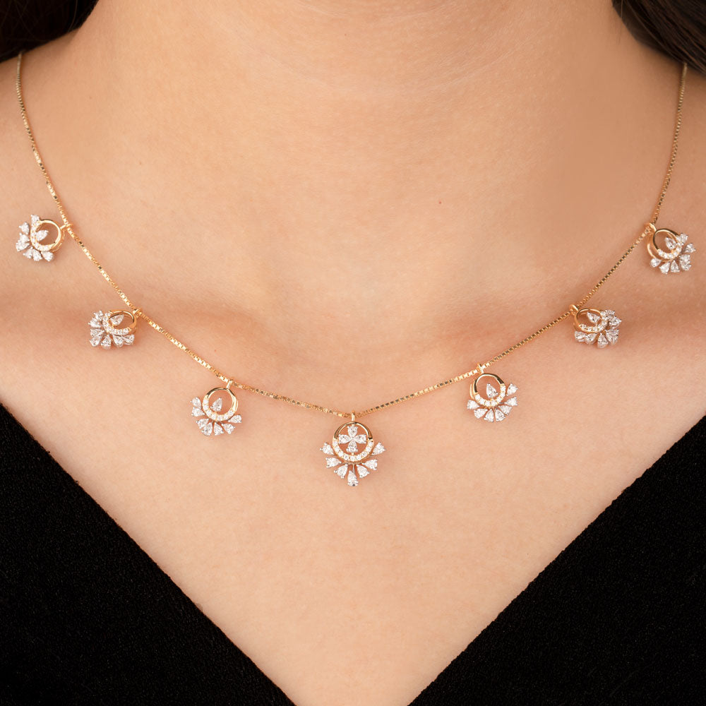 18K Two Tone Gold Diamond Necklace - 1.679ct VVS-EF