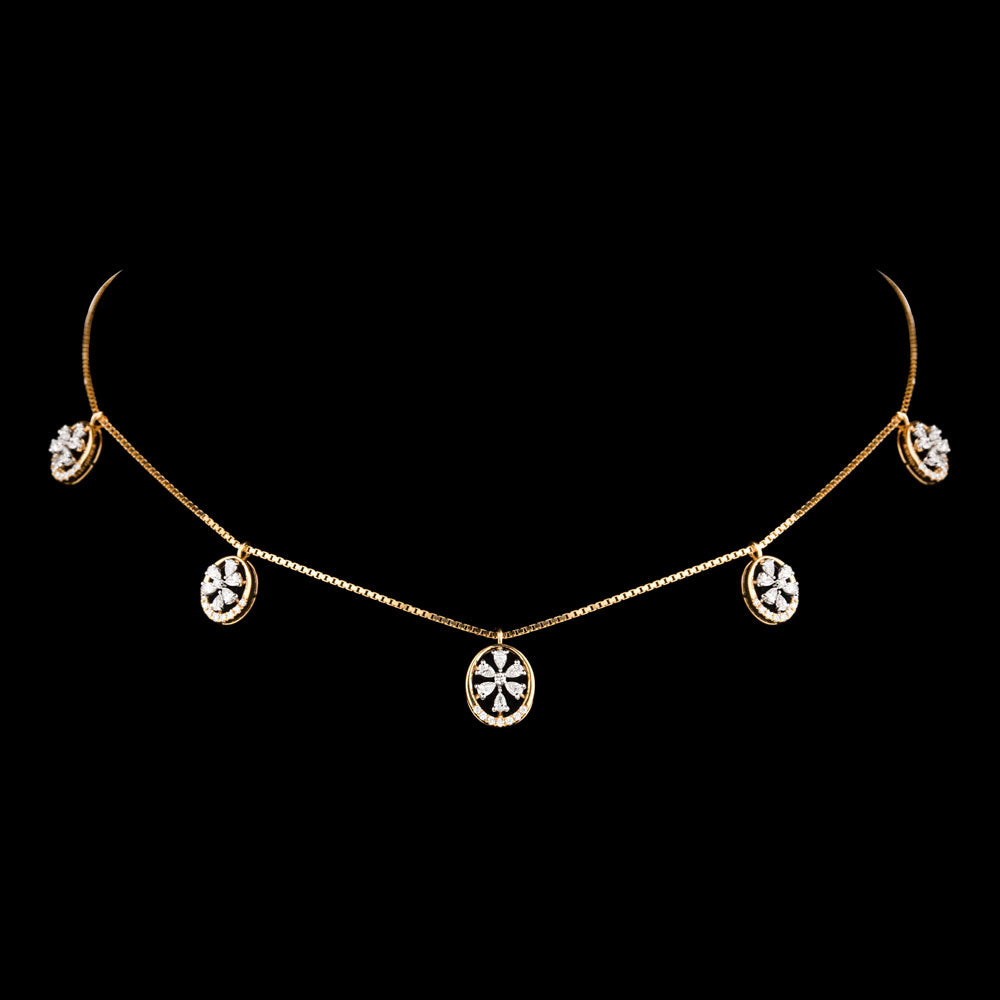 18K Two Tone Gold Diamond Necklace - 1.036ct VVS-EF