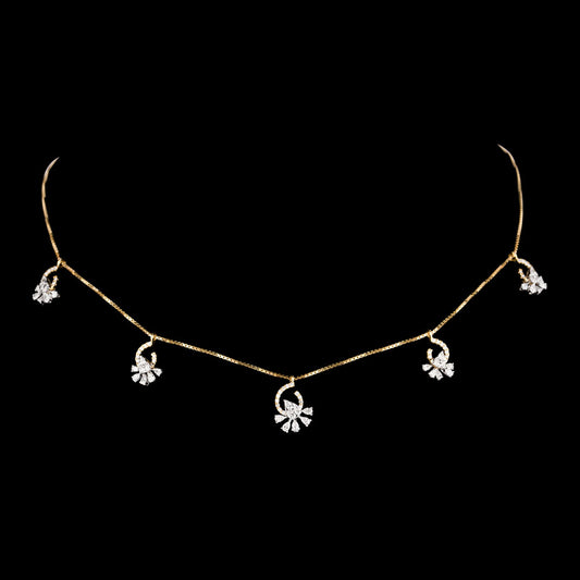 18K Two Tone Gold Diamond Necklace - 1.465ct VVS-EF