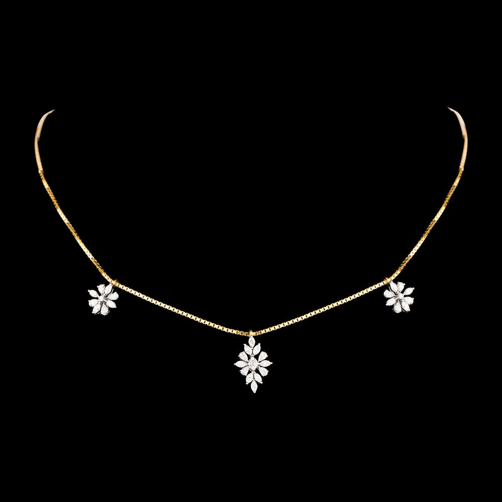 18K Two Tone Gold Diamond Necklace - 0.872ct VVS-EF