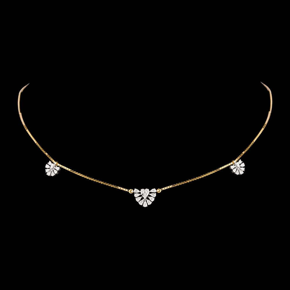 18K Two Tone Gold Diamond Necklace - 0.733ct VVS-EF