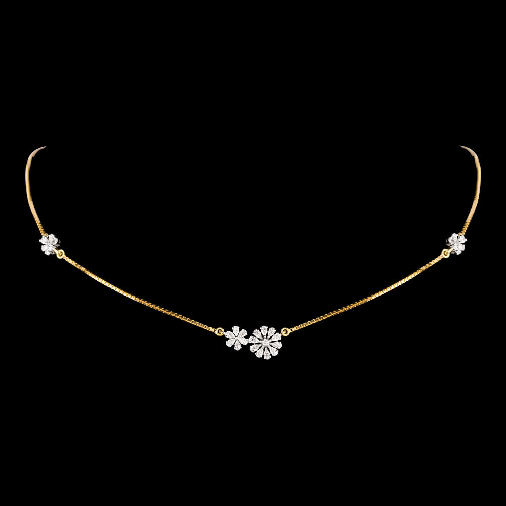 18K Two Tone Gold Diamond Necklace - 0.889ct VVS-EF