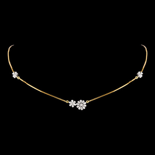 18K Two Tone Gold Diamond Necklace - 0.889ct VVS-EF