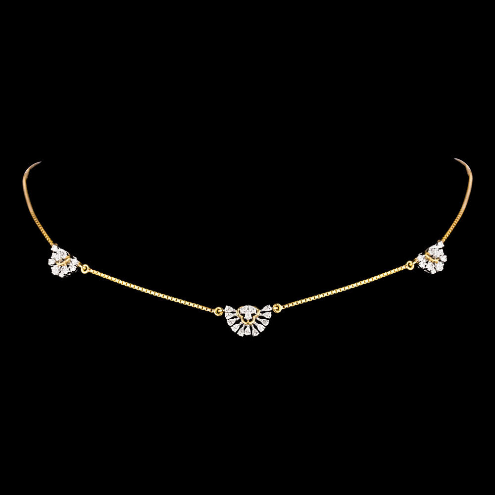 18K Two Tone Gold Diamond Necklace - 0.848ct VVS-EF