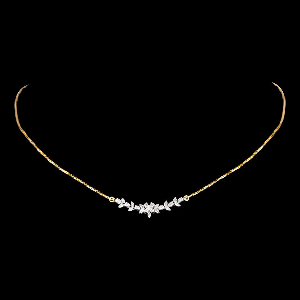 18K Two Tone Gold Diamond Necklace - 0.514ct VVS-VS-EF