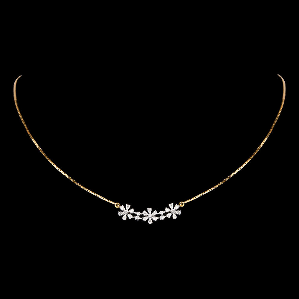 18K Two Tone Gold Diamond Necklace - 0.587ct VVS-EF